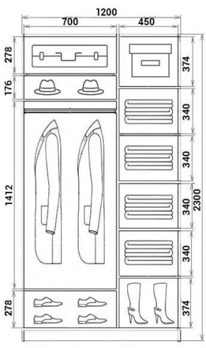 Шкаф-купе ХИТ 23-12-66 (620) в Кунгуре - kungur.mebel24.online | фото 2