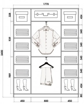 Шкаф-купе ХИТ 24-4-18/2-555 (420) в Кунгуре - kungur.mebel24.online | фото 3
