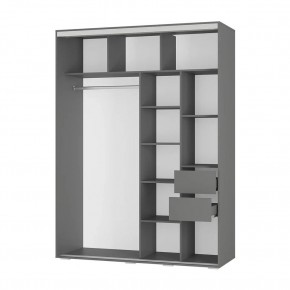 Шкаф-купе Крафт-6 1.6 м ШКК-06 (графит) в Кунгуре - kungur.mebel24.online | фото 2