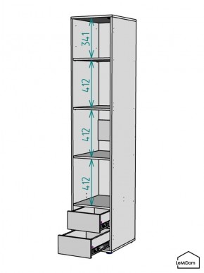 Шкаф Linnea MHR-1-3 2050х400х510 (Белый-М 11.1.2) в Кунгуре - kungur.mebel24.online | фото 4