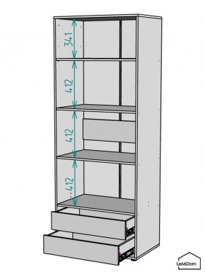 Шкаф Linnea MHR-2-4 2050х800х510 (Графит-М 11.1.25) в Кунгуре - kungur.mebel24.online | фото 3