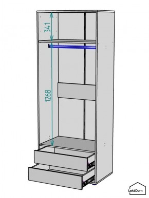 Шкаф Linnea MHR-2PO-3 2050х800х510 (Белый-М 11.1.1) в Кунгуре - kungur.mebel24.online | фото 3