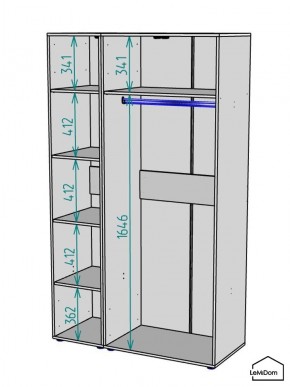 Шкаф Linnea MHR-3PO-1 2050х1200х510 (Белый-М 11.1.2) в Кунгуре - kungur.mebel24.online | фото 3