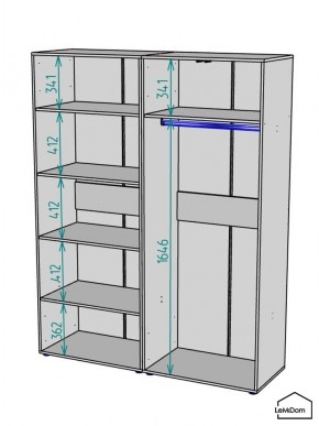 Шкаф Linnea MHR-4-1 2050х1600х510 (Белый-М 11.1.2) в Кунгуре - kungur.mebel24.online | фото 3