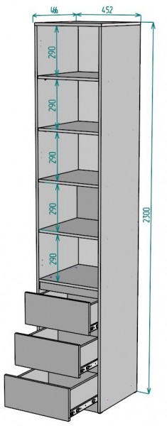 Шкаф Мальта H160 в Кунгуре - kungur.mebel24.online | фото 2