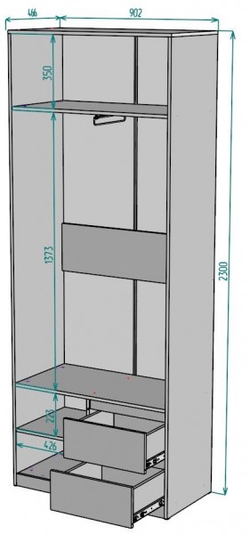 Шкаф Мальта H196 в Кунгуре - kungur.mebel24.online | фото 2