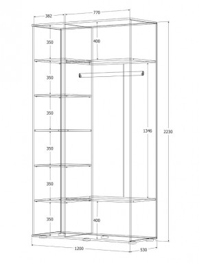 Шкаф Норден 1200 (Дуб Крафт белый) в Кунгуре - kungur.mebel24.online | фото 3