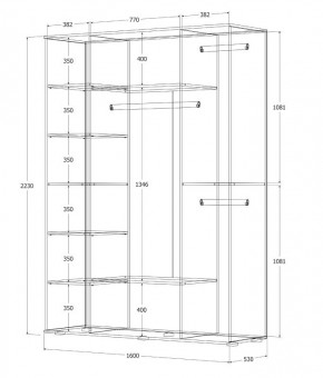 Шкаф Норден 1600 (Белый текстурный) в Кунгуре - kungur.mebel24.online | фото 3