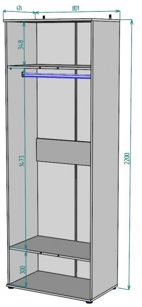 Шкаф Ольга H58 в Кунгуре - kungur.mebel24.online | фото 2