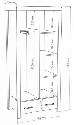 Шкаф платяной Бартоло Ш2Д в Кунгуре - kungur.mebel24.online | фото 2