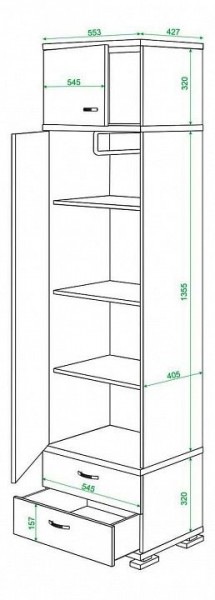 Шкаф платяной Домино КС-10 в Кунгуре - kungur.mebel24.online | фото 3