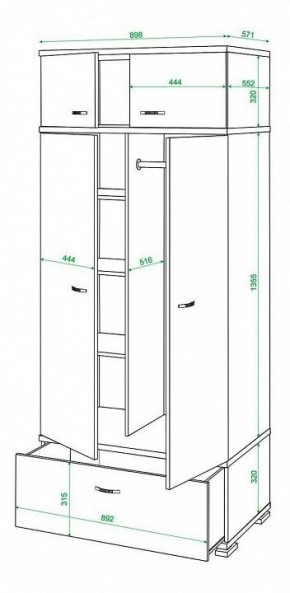 Шкаф платяной Домино КС-20 в Кунгуре - kungur.mebel24.online | фото 3