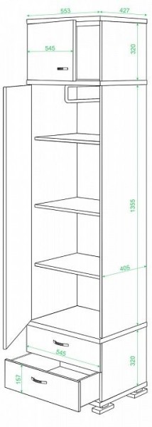 Шкаф платяной КС-10 в Кунгуре - kungur.mebel24.online | фото 2