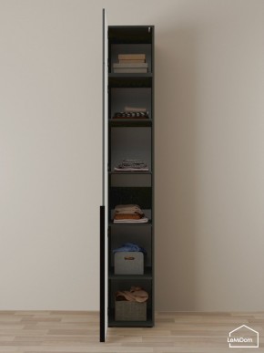 Шкаф с антресолью Linnea MHR-1A-2 2450х400х510 (Графит-М 11.1.25) в Кунгуре - kungur.mebel24.online | фото 4