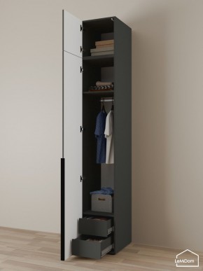 Шкаф с антресолью Linnea MHR-1A-3 2450х400х510 (Графит-М 11.1.25) в Кунгуре - kungur.mebel24.online | фото 5