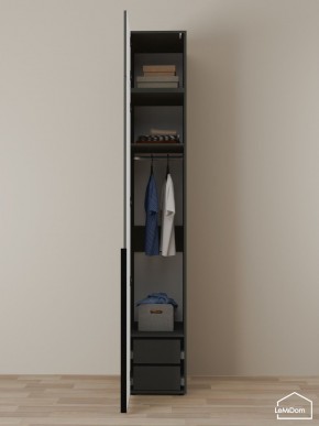 Шкаф с антресолью Linnea MHR-1A-3 2450х400х510 (Графит-М 11.1.25) в Кунгуре - kungur.mebel24.online | фото 6