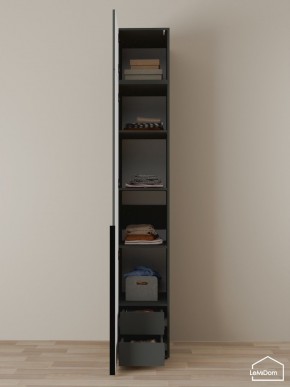 Шкаф с антресолью Linnea MHR-1A-4 2450х400х510 (Графит-М 11.1.25) в Кунгуре - kungur.mebel24.online | фото 4