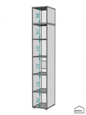 Шкаф с антресолью Linnea MHR-1POA-2 2450х400х510 (Белый-М 11.1.1) в Кунгуре - kungur.mebel24.online | фото 3