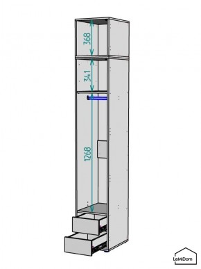 Шкаф с антресолью Linnea MHR-1POA-3 2450х400х510 (Белый-М 11.1.1) в Кунгуре - kungur.mebel24.online | фото 3