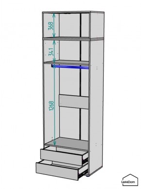 Шкаф с антресолью Linnea MHR-2POA-3 2450х800х510 (Белый-М 11.1.1) в Кунгуре - kungur.mebel24.online | фото 3