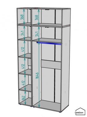 Шкаф с антресолью Linnea MHR-3POA-1 2450х1200х510 (Белый-М 11.1.1) в Кунгуре - kungur.mebel24.online | фото 3