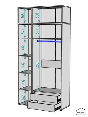 Шкаф с антресолью Linnea MHR-3POA-2 2450х1200х510 (Белый-М 11.1.2) в Кунгуре - kungur.mebel24.online | фото 3