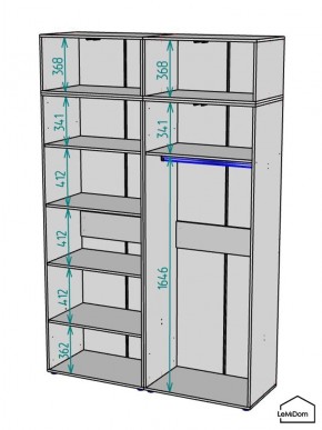 Шкаф с антресолью Linnea MHR-4A-1 2450х1600х510 (Белый-М 11.1.1) в Кунгуре - kungur.mebel24.online | фото 3