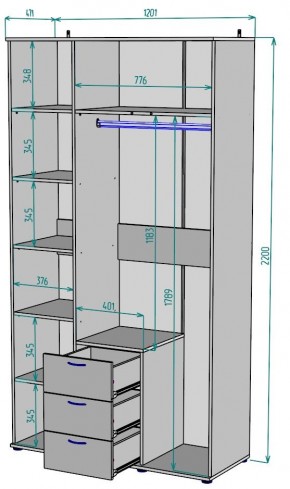 Шкаф с зеркалом Ольга H57_M в Кунгуре - kungur.mebel24.online | фото 2