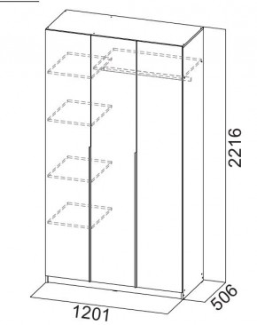 Шкаф ШК-5 (1200) Белый текстурный в Кунгуре - kungur.mebel24.online | фото