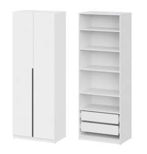 Шкаф ШК-5 + 4 полки + ящики (800) Белый текстурный в Кунгуре - kungur.mebel24.online | фото 1