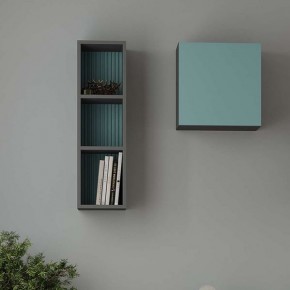 Шкаф Сириния навесной открытый серый графит/МДФ бриз в Кунгуре - kungur.mebel24.online | фото 2