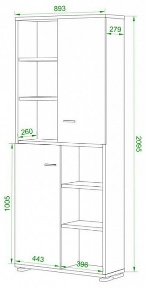 Шкаф-витрина Домино ПУ-30-2-ФС в Кунгуре - kungur.mebel24.online | фото 2