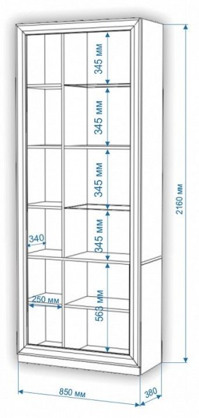 Шкаф-витрина Нобиле ШВтВ-ФСД-ФГК в Кунгуре - kungur.mebel24.online | фото 3