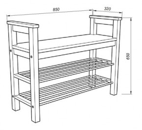 Скамья 85 Кантри для обуви, массив сосны, цвет белый в Кунгуре - kungur.mebel24.online | фото 3