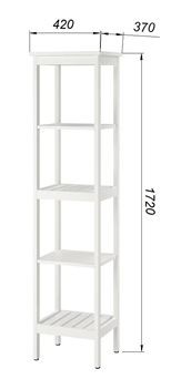 Стеллаж 420 Кантри, массив сосны, цвет белый в Кунгуре - kungur.mebel24.online | фото 3