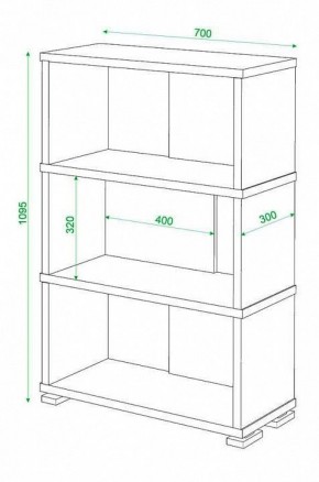 Стеллаж книжный Домино нельсон СБ-10_3 в Кунгуре - kungur.mebel24.online | фото 2