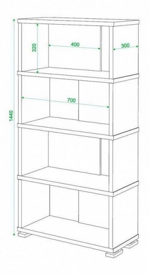 Стеллаж книжный Домино нельсон СБ-10_4 в Кунгуре - kungur.mebel24.online | фото 2