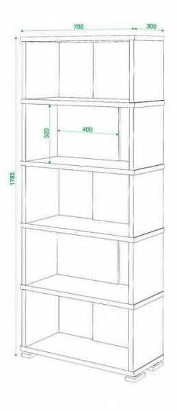 Стеллаж книжный Домино СБ-10_5 в Кунгуре - kungur.mebel24.online | фото 3