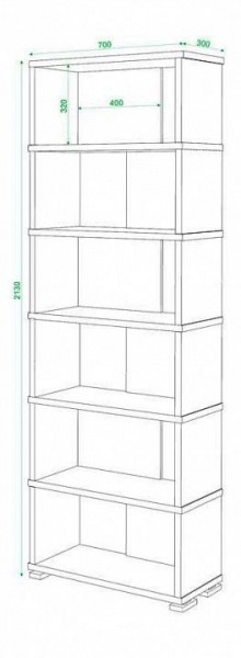 Стеллаж книжный Домино СБ-10_6 в Кунгуре - kungur.mebel24.online | фото 2