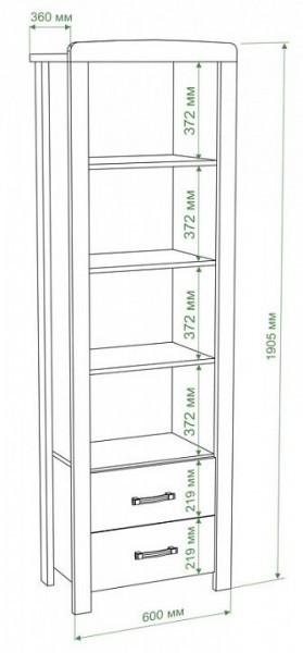 Стеллаж комбинированный Бартоло ВТД в Кунгуре - kungur.mebel24.online | фото 2