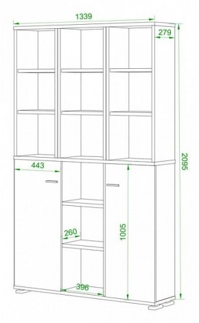 Стеллаж комбинированный Домино нельсон ПУ-40-6 в Кунгуре - kungur.mebel24.online | фото 2