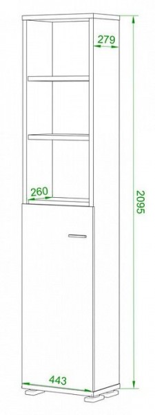 Стеллаж комбинированный Домино ПУ-20-2 в Кунгуре - kungur.mebel24.online | фото 2