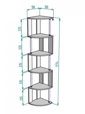 Стеллаж Maria S113-MA (Графит) в Кунгуре - kungur.mebel24.online | фото 3