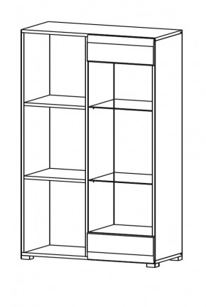 Стеллаж НЕНСИ (Ясень Шимо светлый/Капучино глянец) в Кунгуре - kungur.mebel24.online | фото 2
