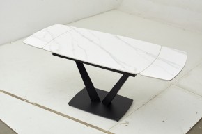 Стол ALATRI 120 MATT WHITE MARBLE SOLID CERAMIC / BLACK, ®DISAUR в Кунгуре - kungur.mebel24.online | фото 1