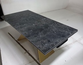 Стол ALES 180 BLACK GRAVE SOLID CERAMIC, керамика / бронзовый, ®DISAUR в Кунгуре - kungur.mebel24.online | фото 5
