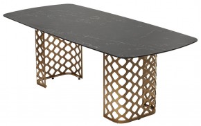 Стол CHIAVARI 220 KL-116 Черный мрамор матовый, итальянская керамика / бронзовый, ®DISAUR в Кунгуре - kungur.mebel24.online | фото 7