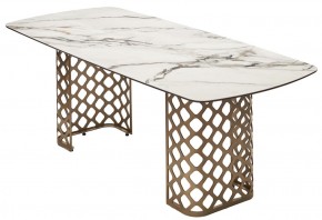 Стол CHIAVARI 220 KL-188 Контрастный мрамор матовый, итальянская керамика / Шампань, ®DISAUR в Кунгуре - kungur.mebel24.online | фото 7