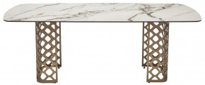Стол CHIAVARI 220 KL-188 Контрастный мрамор матовый, итальянская керамика / Шампань, ®DISAUR в Кунгуре - kungur.mebel24.online | фото 8