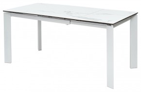 Стол CORNER 120 MATTE STATUARIO Белый мрамор матовый керамика, стекло/ белый каркас, ®DISAUR в Кунгуре - kungur.mebel24.online | фото 1